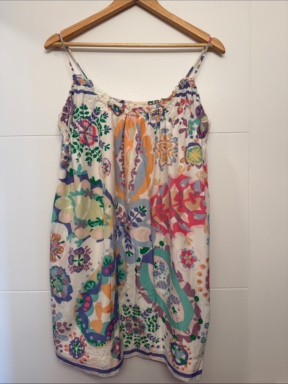 See By Chloé Cream Multi Floral Print Mini Dress - Silk and Cotton blend